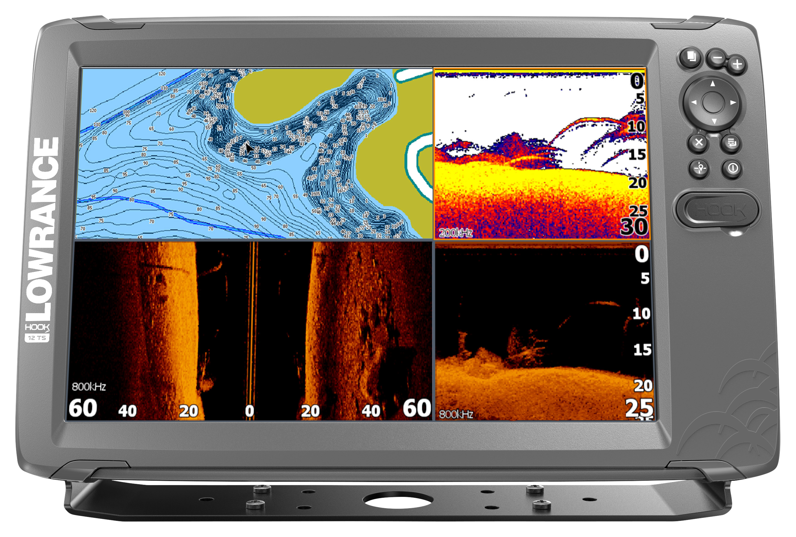 Lowrance HOOK2 12 TripleShot US/Canada Navionics Map Bundle Fishfinder/Chartplotter Combo Bass